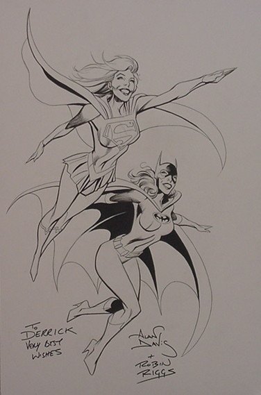 alan davis and robin riggs supergirl and batgirl Comic Art